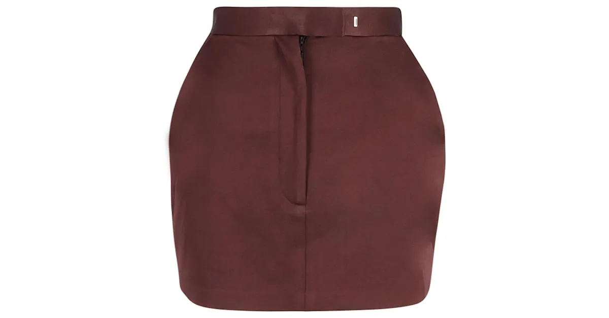 Autre Marque Alex Perry Minifalda Elle de crepé satinado en triacetato rojo Roja Burdeos 