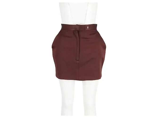 Autre Marque Alex Perry Minifalda Elle de crepé satinado en triacetato rojo Roja Burdeos 