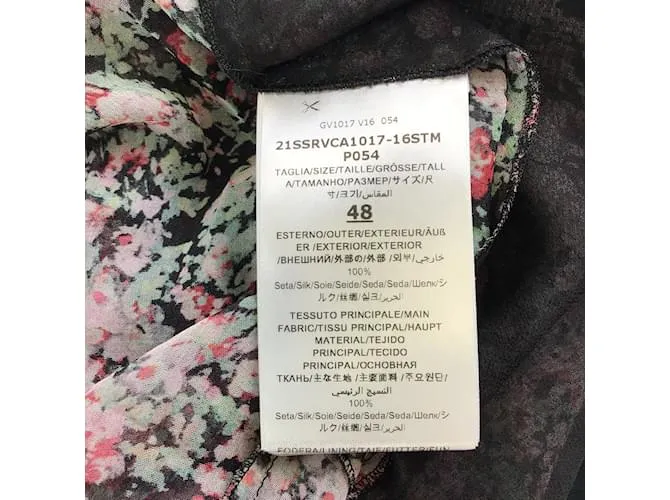 Autre Marque Giambattista Valli Rosa / Top de flores de seda verde Multicolor 