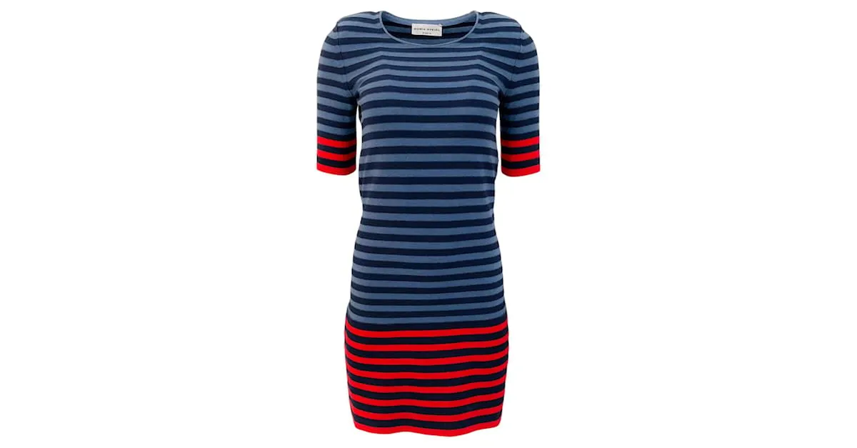 Autre Marque Vestido Rayas Rojo / Azul Sonia Rykiel 
