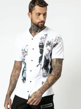 Camisa RELIGION en punto  Butterfly  color blanco