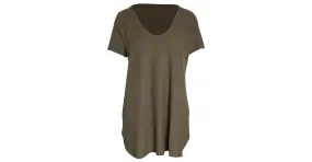 Camiseta con cuello redondo Reformation en algodón verde oliva 