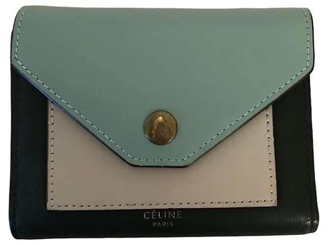 Cartera Céline en piel de becerro lisa tricolor verde 
