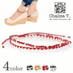 Chalisa T .. / Bead de planta de piedra con cordón anudado