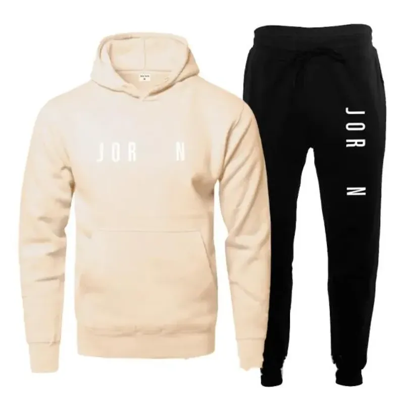 Conjuntos de pistas para hombres Set de dos piezas letras imprimidas con capucha impresa pantalones de chándal de fit tech thing