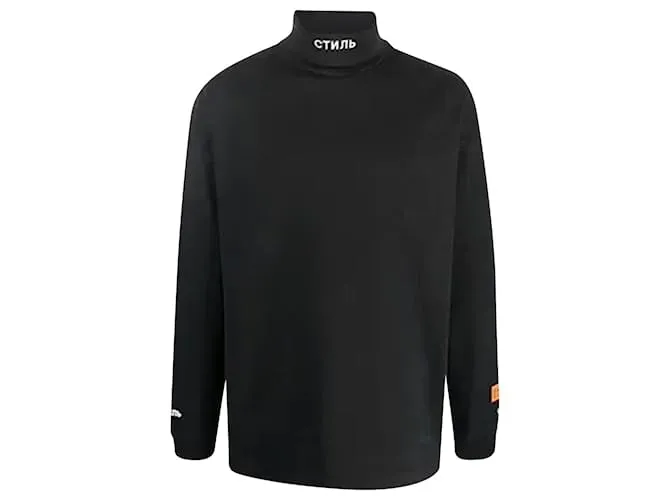 Heron Preston Camiseta de manga larga con cuello vuelto HP Negro 