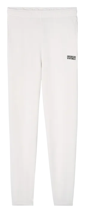 IZUBIRD - Pantalón de jogging de mezcla de algodón de talle alto en blanco