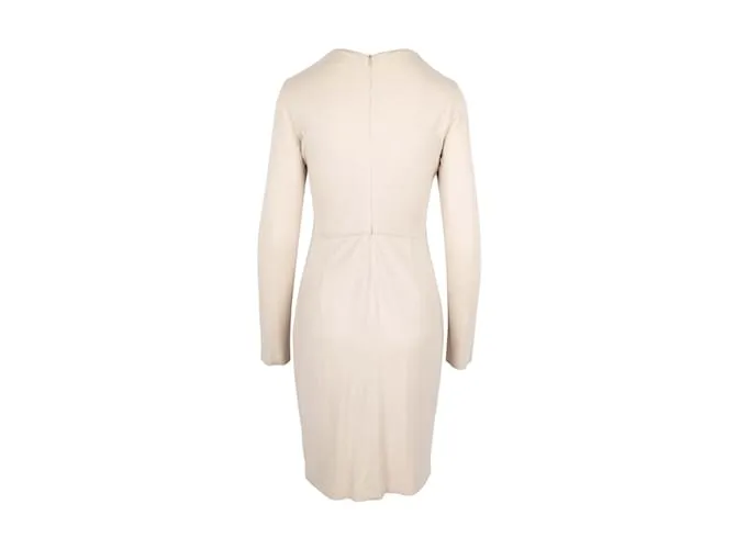 Jil Sander Vestido beige de manga larga con bolsillos 