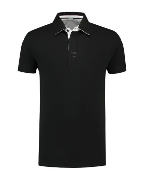 Lemon & Soda LEM3562C - Polo Contrast Cot/Elast SS paral - Black/WH
