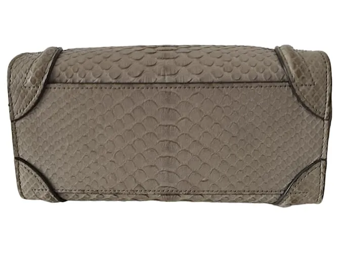 Luggage Céline Nano Equipaje en pitón verde claro 