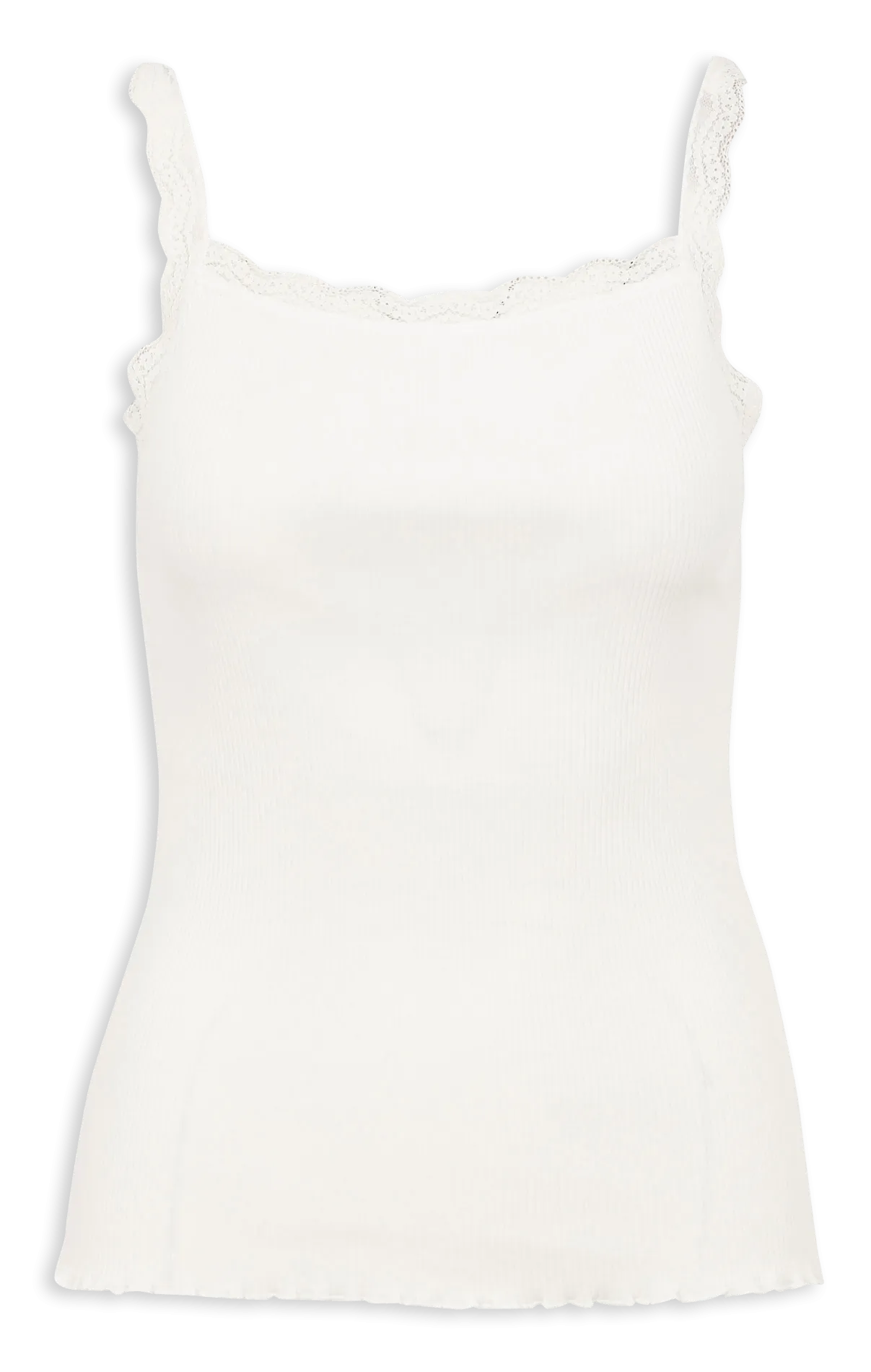 MAISON 123 PERRY - Camiseta de tirantes de algodón con cuello cuadrado en blanco