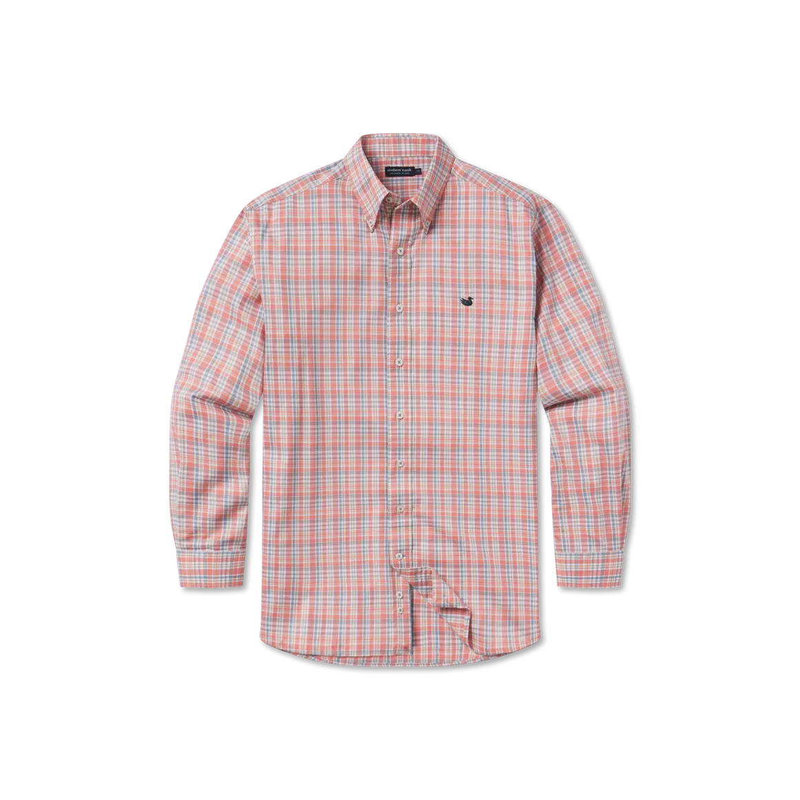 Men's Southern Marsh Hartsville Plaid Dress Shirt in Burnt Taupe & Sage-
