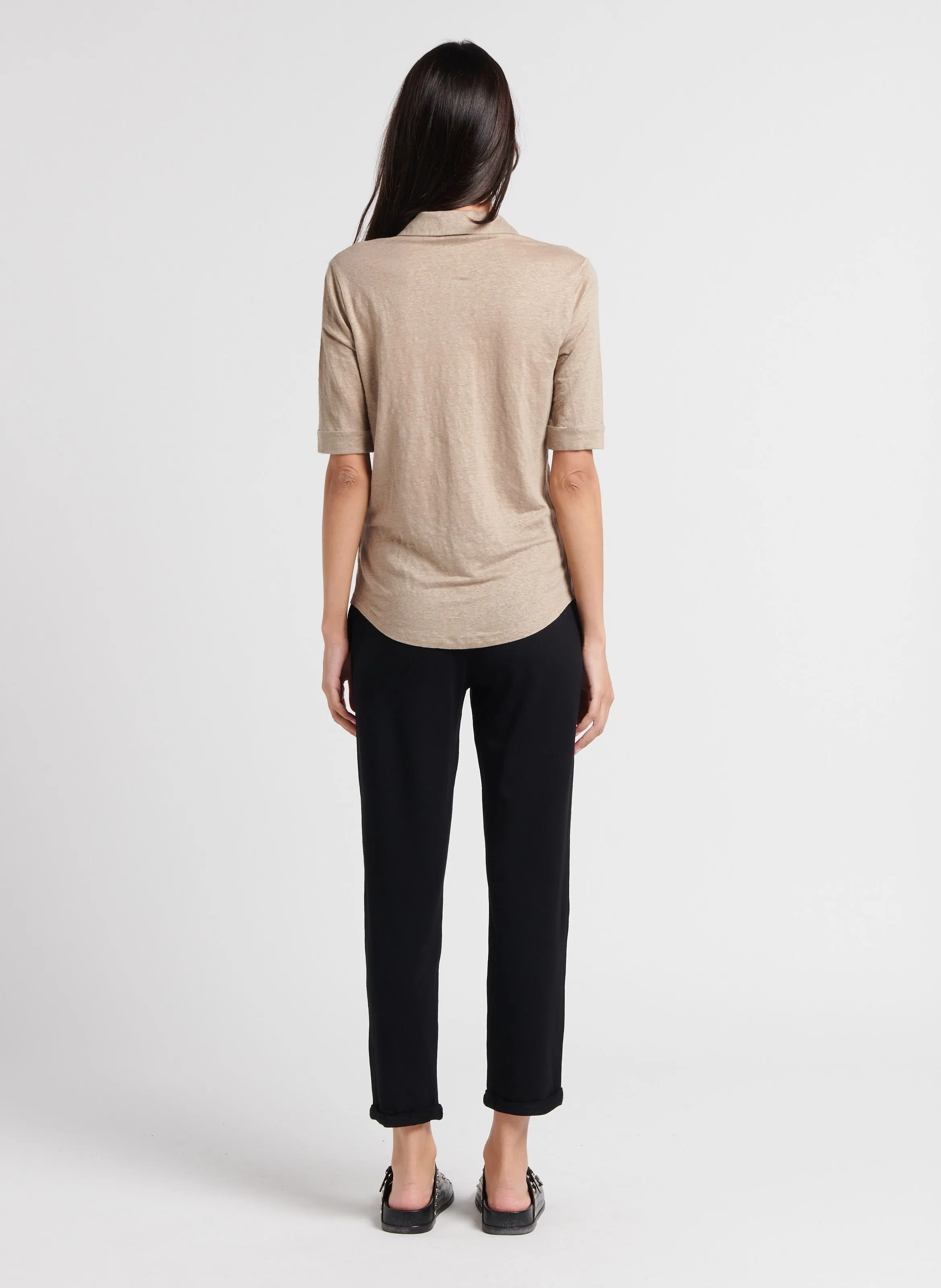 Pantalón de jogging de talle alto en negro