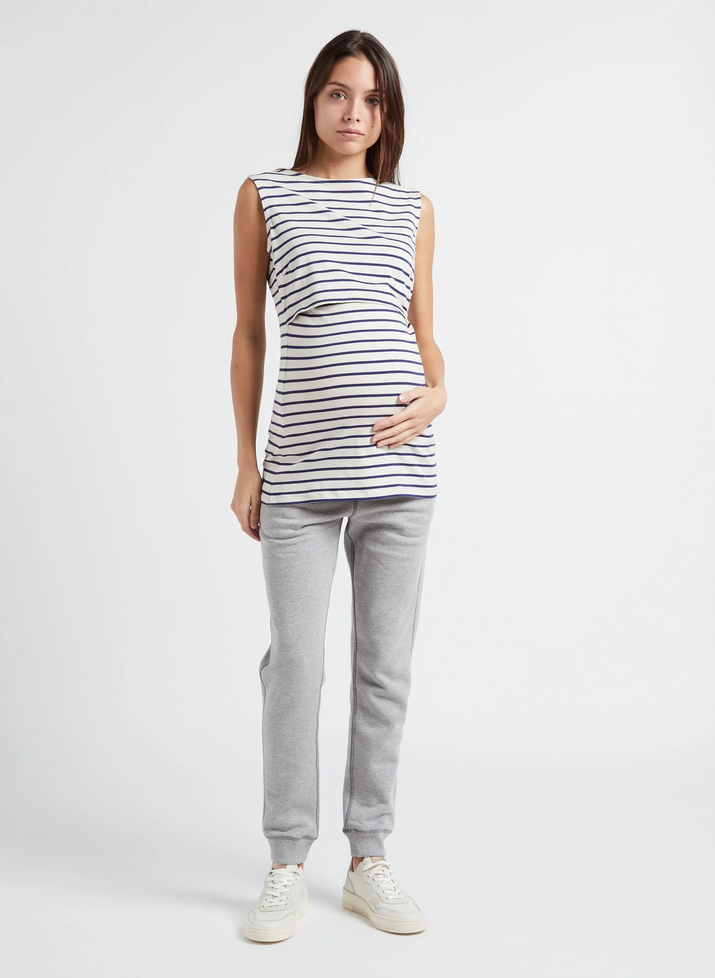 SAM - Pantalón jogging de algodón premamá en gris