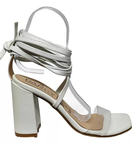 Sandalias Blancas Mujer  Taco  Medio M320