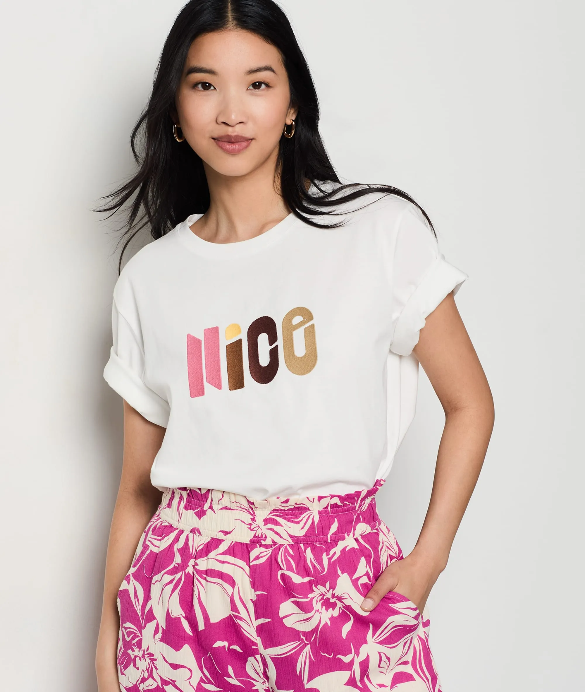 T-shirt imprimé "Nice" en coton FELICIA ECRU - ETAM