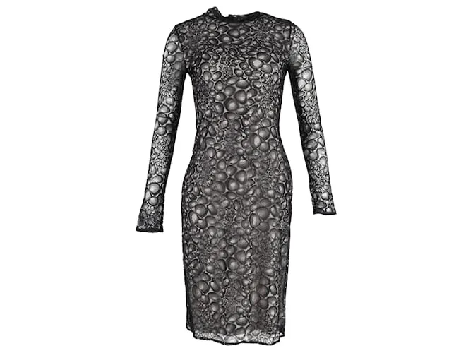 Vestido Lydia de manga larga de Diane Von Furstenberg con superposición de encaje negro 