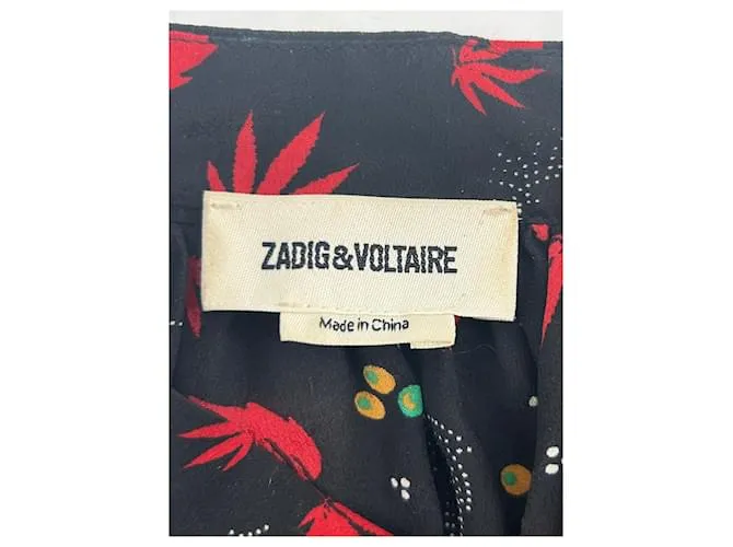 ZADIG & VOLTAIRE Vestidos Camiseta.Seda XS Internacional Negro 
