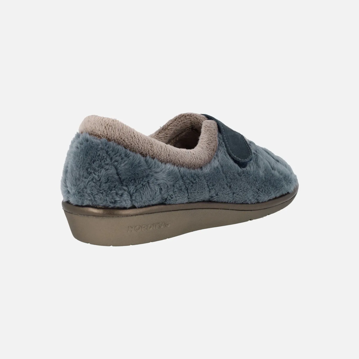 Zapatillas de casa para mujer en tejido pelo con tira de velcro