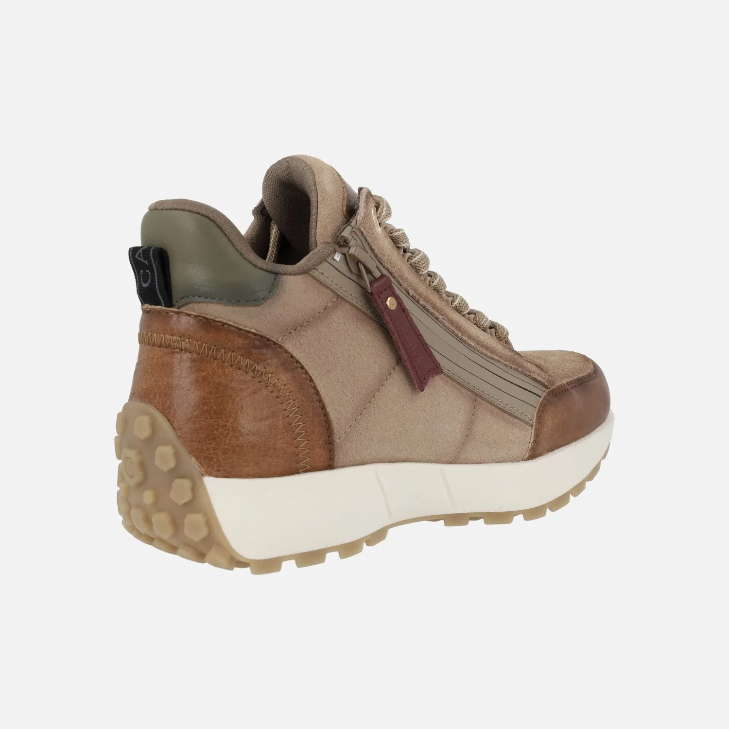 Zapatillas deportivas abotinadas en combinado de color con cremallera
